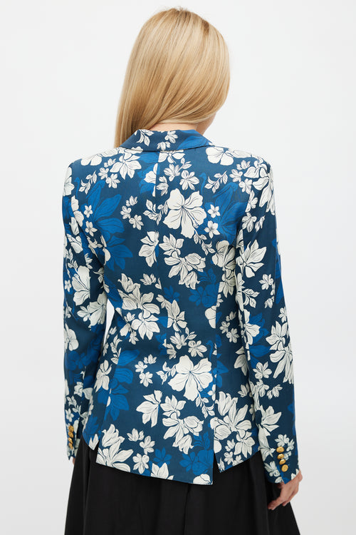Smythe Floral Blocked Lapel Blazer