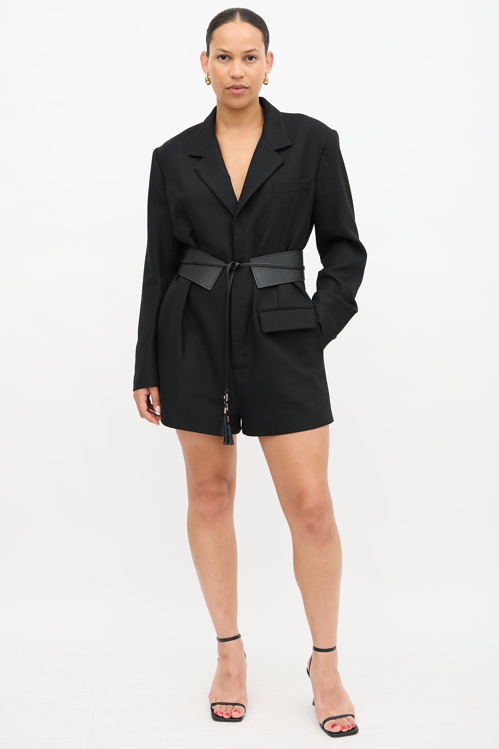 Chevron Blazer Romper