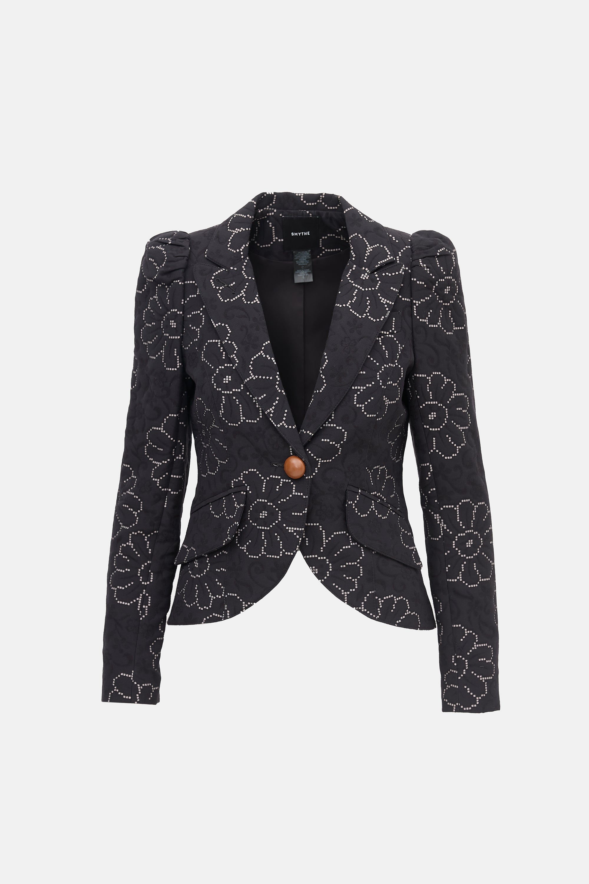 Smythe Floral Jacquard One Button Blazer