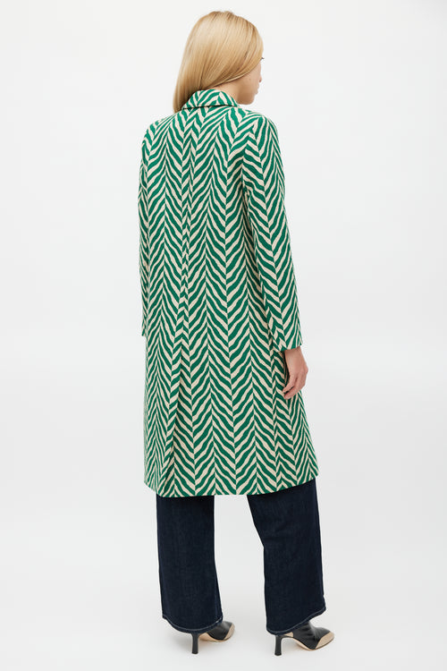 Smythe Green & Cream Wool Bow Coat