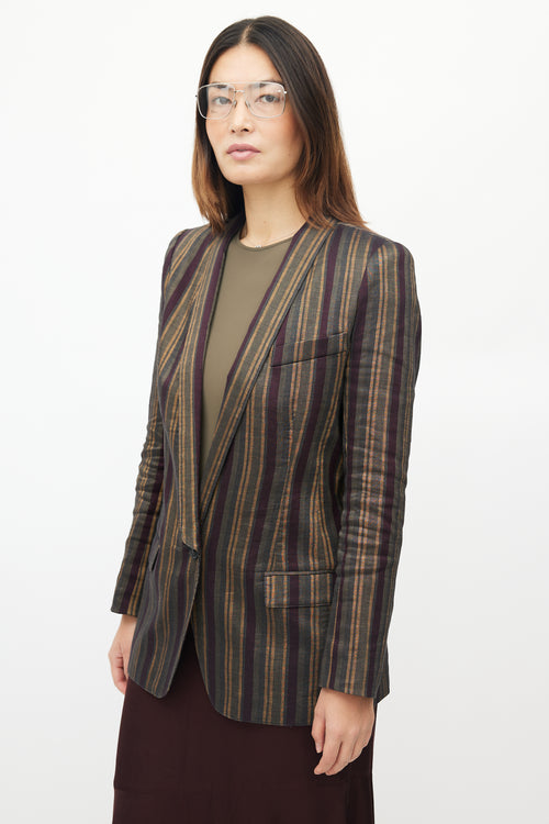 Smythe Stripe Long Shawl Blazer