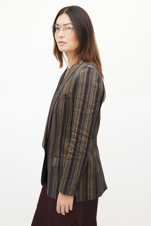 Smythe Stripe Long Shawl Blazer