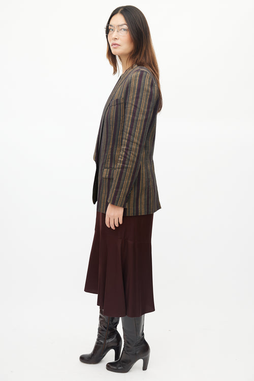 Smythe Stripe Long Shawl Blazer