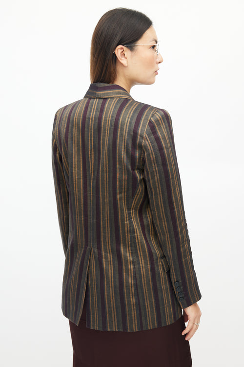 Smythe Stripe Long Shawl Blazer