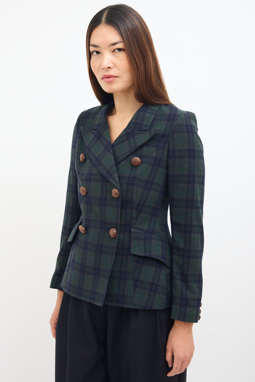 Smythe Check Double Breasted Blazer