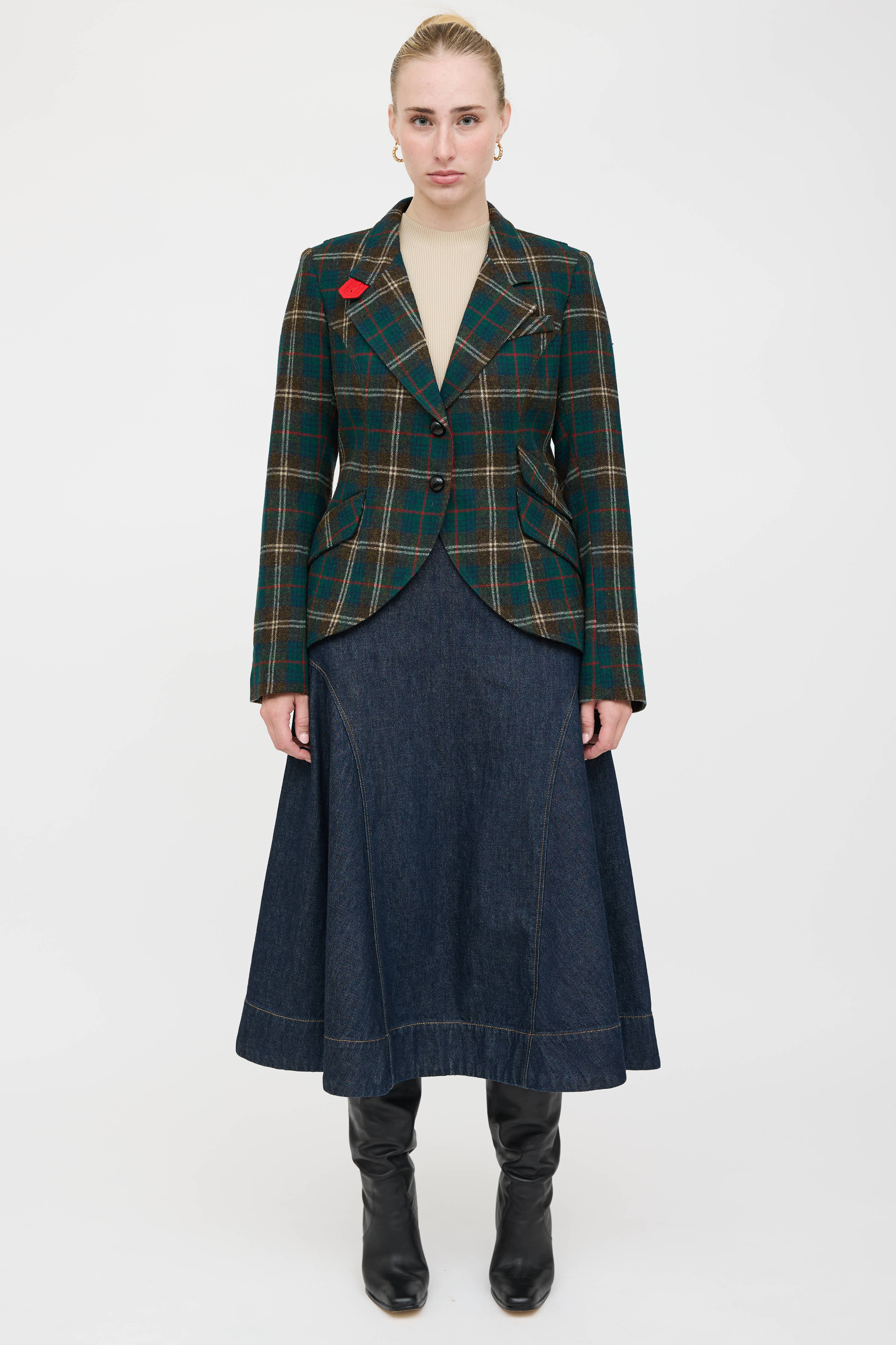 Smythe Single Breasted Plaid Blazer