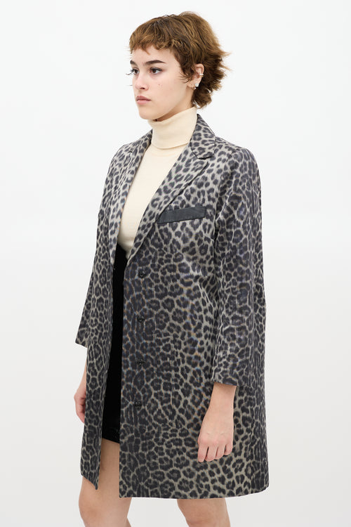 Smythe Grey & Black Satin Printed Coat