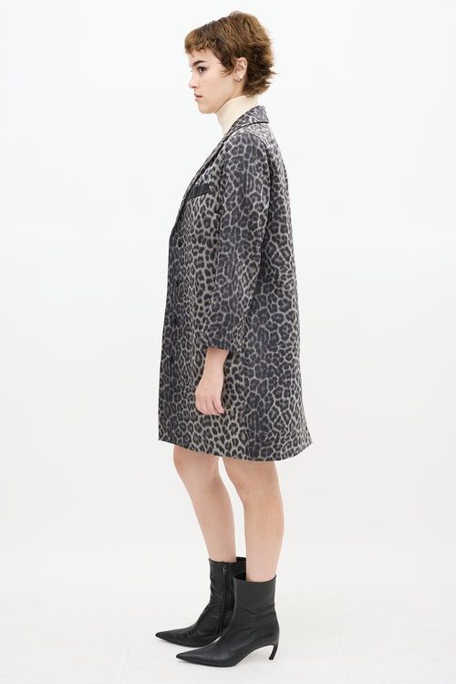 Smythe Grey & Black Satin Printed Coat