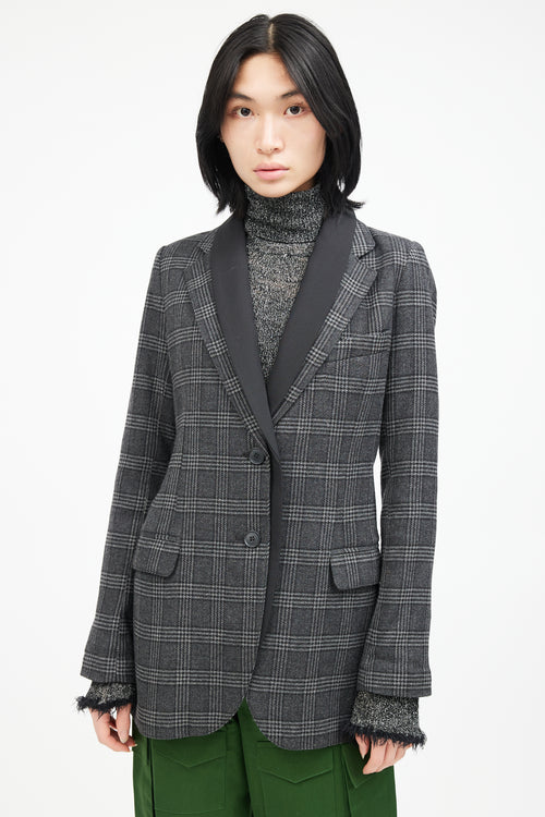 Smythe Check Double Collar Blazer