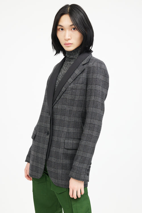 Smythe Check Double Collar Blazer