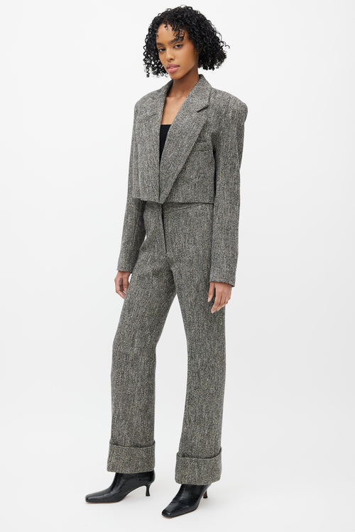 Smythe Grey & Black Wool Tweed Two Piece Suit