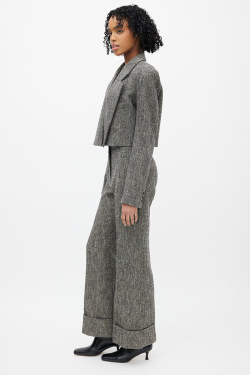 Smythe Grey & Black Wool Tweed Two Piece Suit