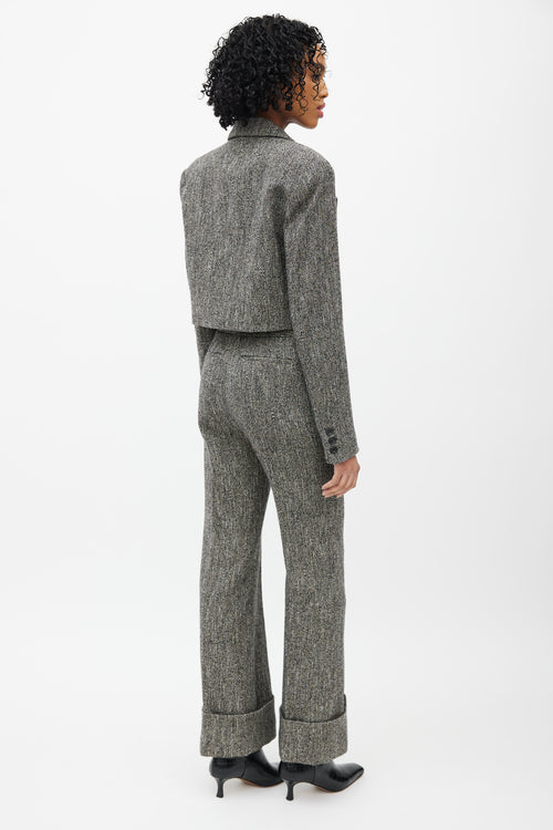 Smythe Grey & Black Wool Tweed Two Piece Suit