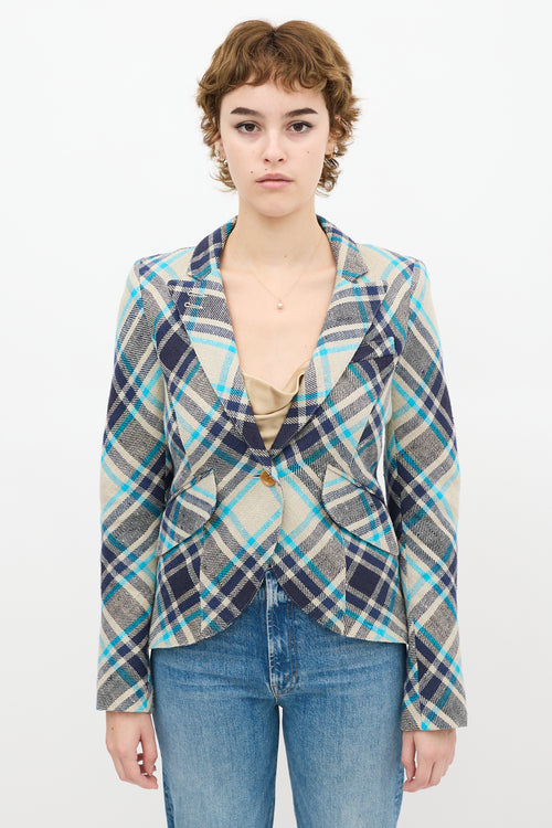 Smythe Tartan One Button Blazer
