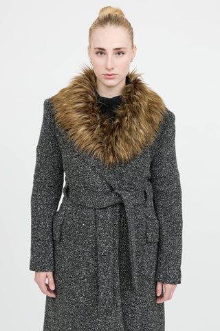 SmytheWool Faux Fur Trim Coat