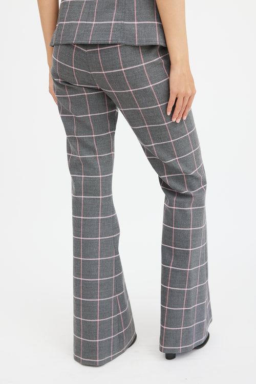 Smythe Grey & Pink Plaid Three Piece Suit