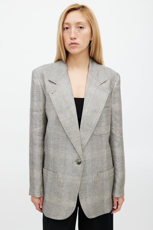 Smythe Hopsack Linen Oversized Blazer