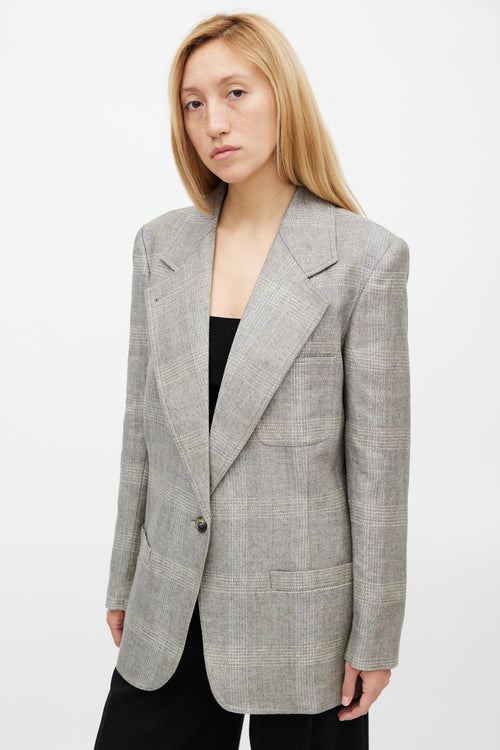 Smythe Hopsack Linen Oversized Blazer