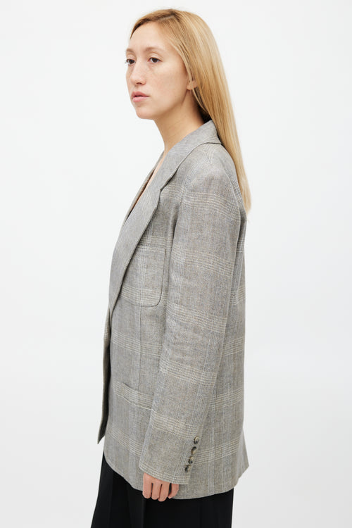 Smythe Hopsack Linen Oversized Blazer
