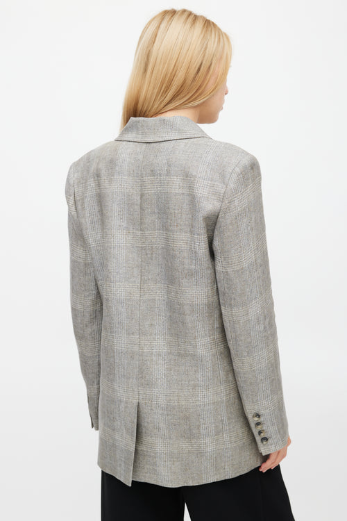 Smythe Hopsack Linen Oversized Blazer