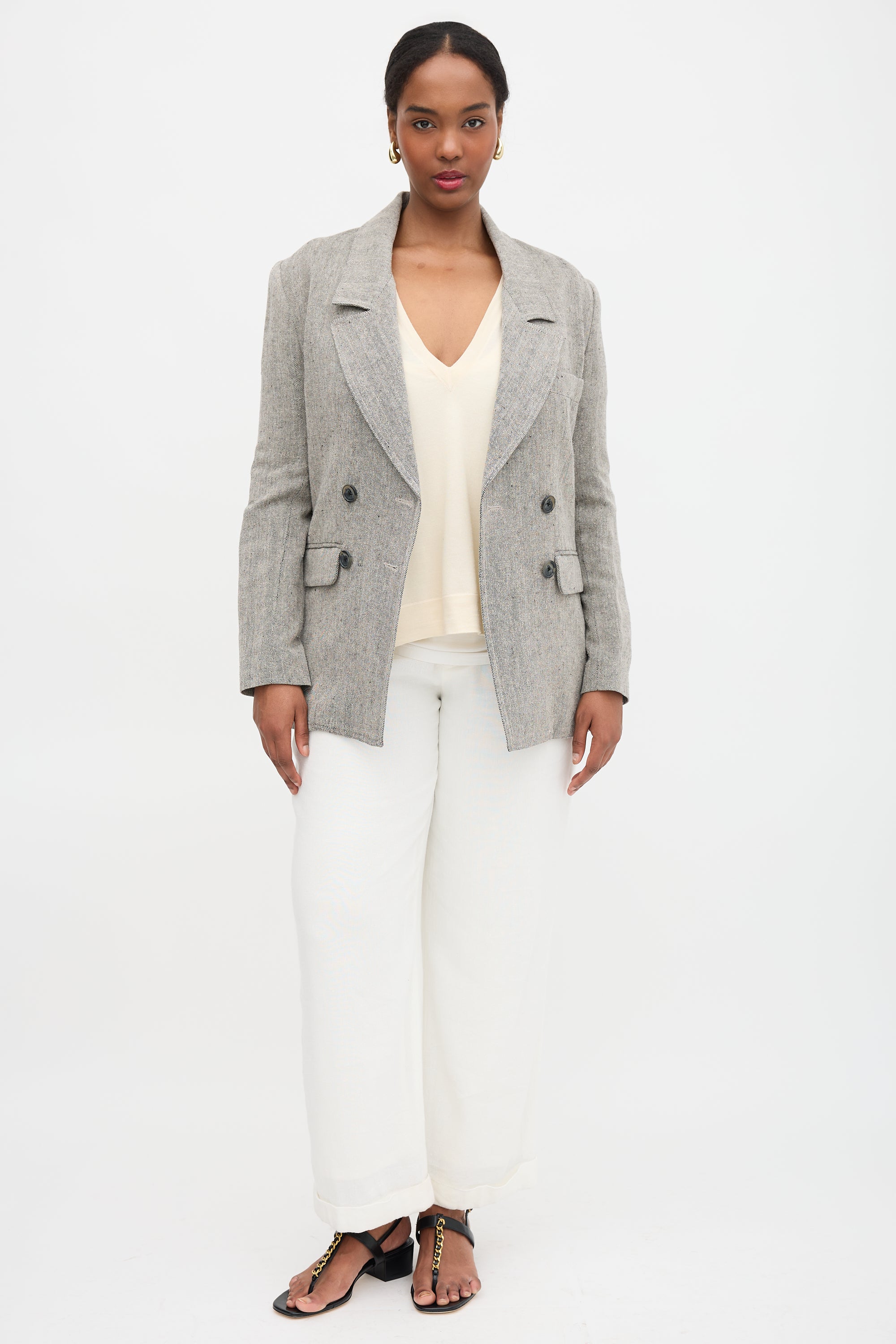 Smythe Herringbone Oversized Blazer