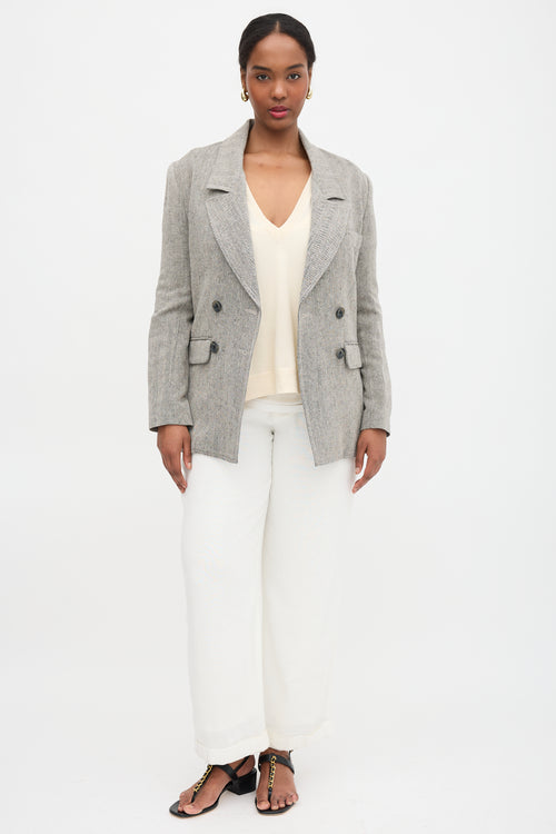 Smythe Herringbone Oversized Blazer