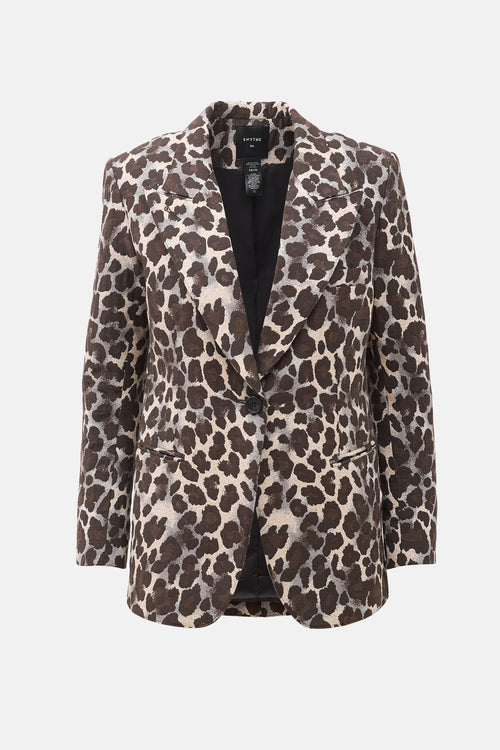 Smythe Jacquard Patterned Boyfriend Blazer