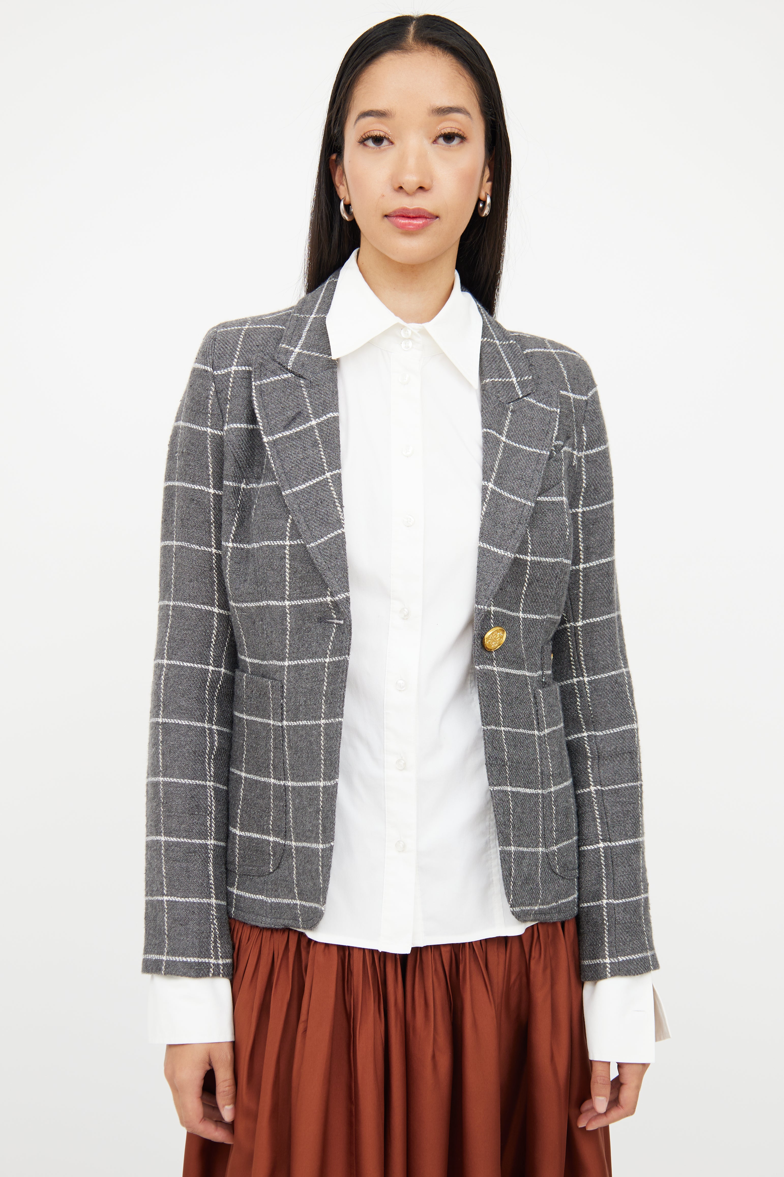 Smythe Windowpane Duchess Blazer
