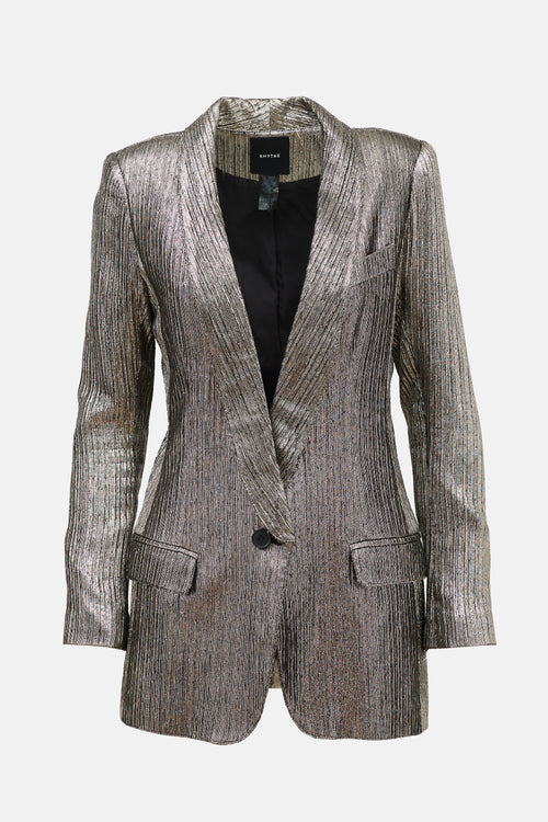 Smythe Metallic Long Shawl Blazer