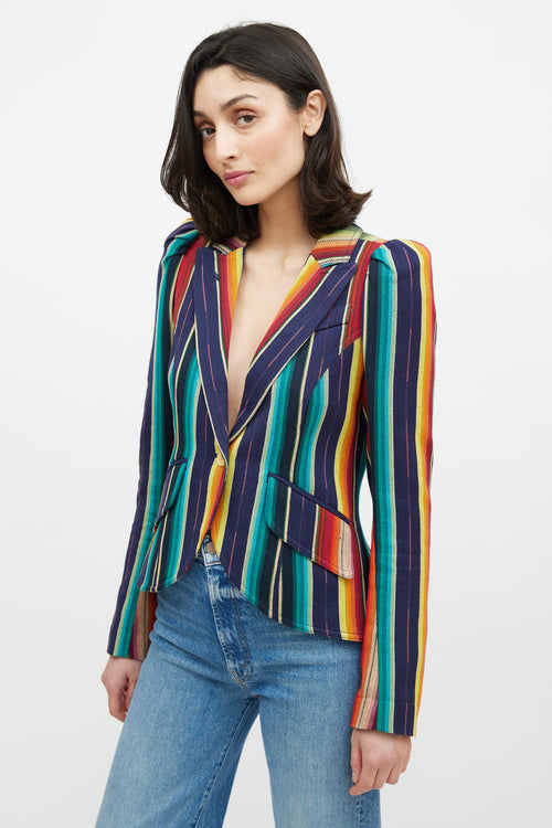Smythe Stripe Pouf Sleeve Blazer