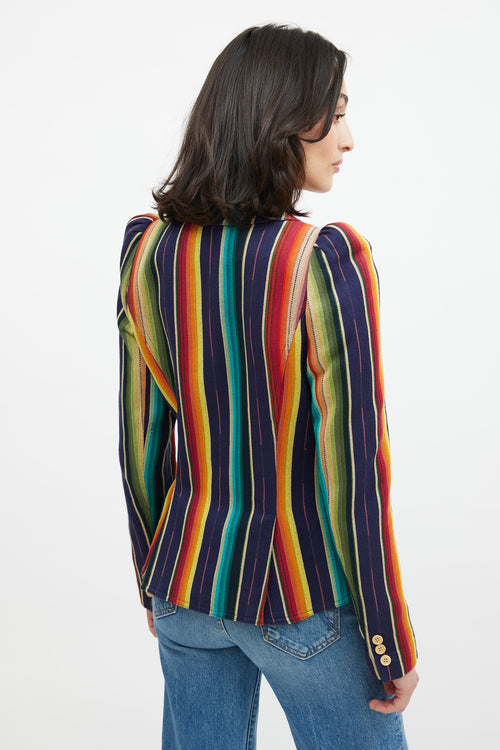 Smythe Stripe Pouf Sleeve Blazer