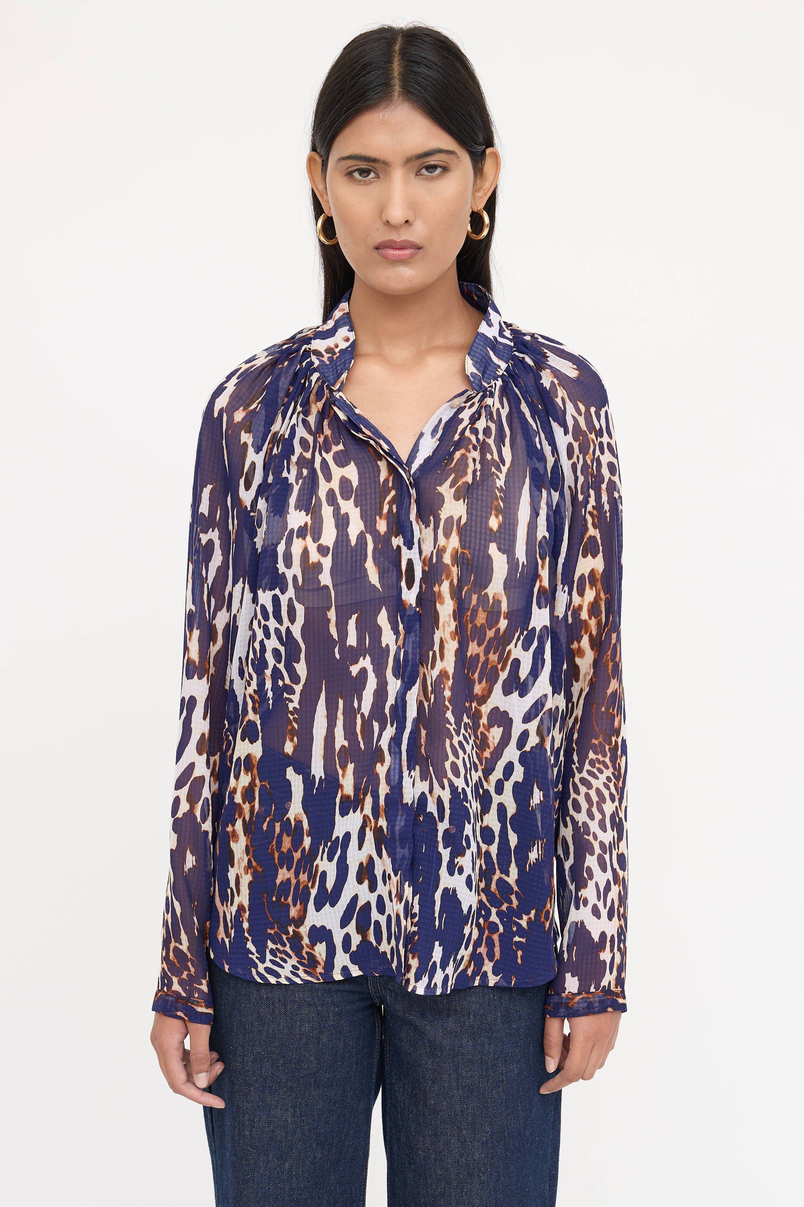 Smythe Sheer Patterned Blouse