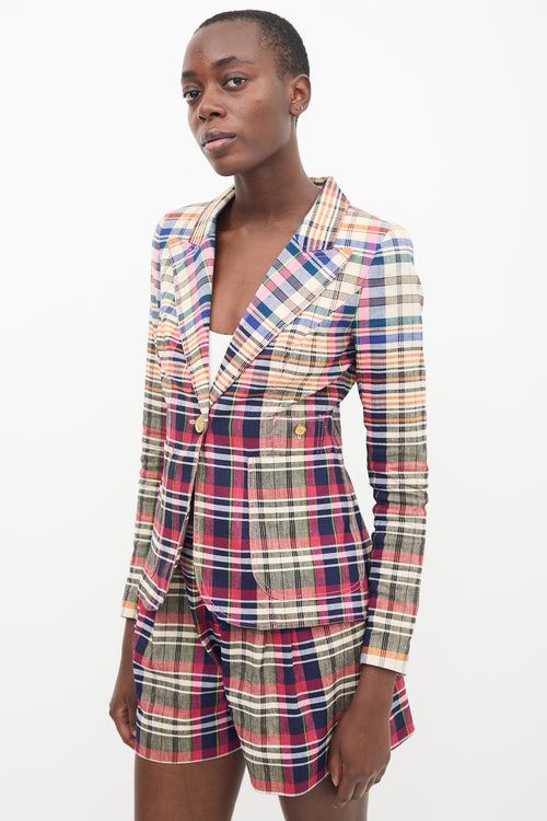 Smythe Plaid Duchess Blazer