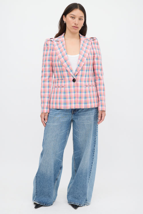 Smythe Check Box Pleat Blazer