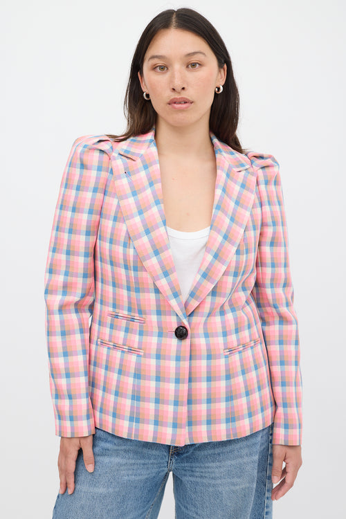 Smythe Check Box Pleat Blazer