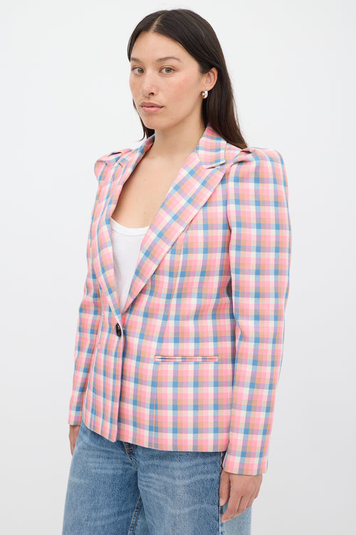 Smythe Check Box Pleat Blazer