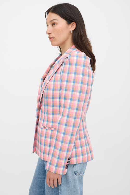 Smythe Check Box Pleat Blazer