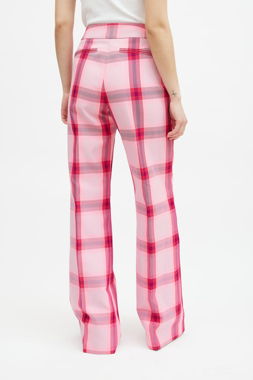 Smythe Pink & Multicolour Plaid Two Piece Suit