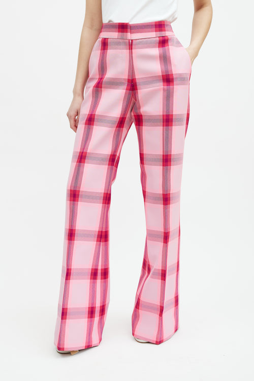 Smythe Pink & Multicolour Plaid Two Piece Suit