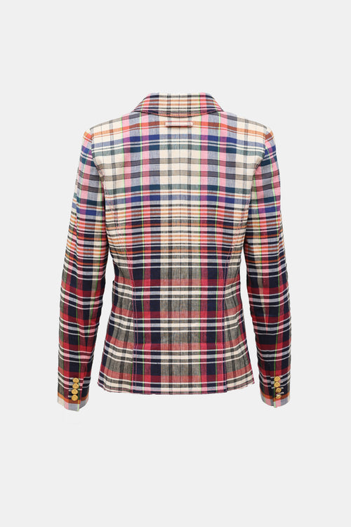 Smythe Linen Plaid Blazer