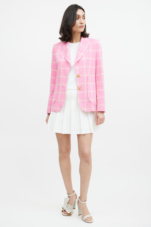 Smythe Check Portrait Neck Blazer