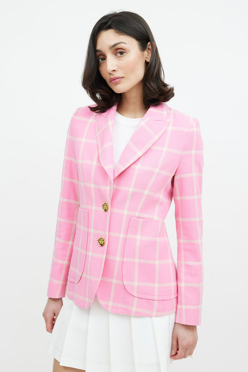 Smythe Check Portrait Neck Blazer