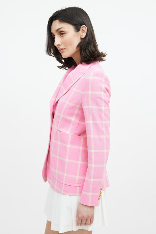 Smythe Check Portrait Neck Blazer