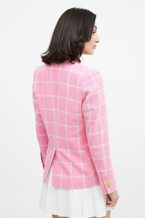 Smythe Check Portrait Neck Blazer