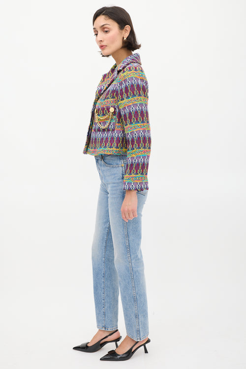 Smythe Purple & Multicolour Jacquard Box Chain Jacket