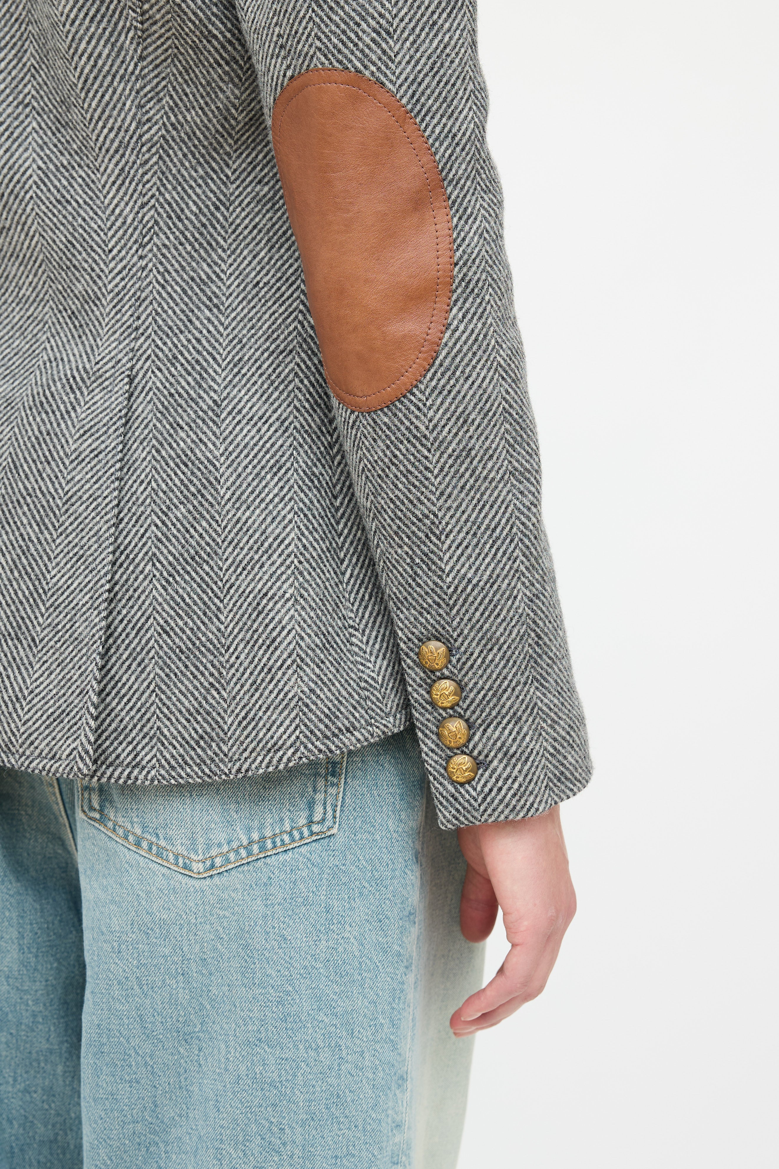 Smythe Tweed Leather Panelled Blazer
