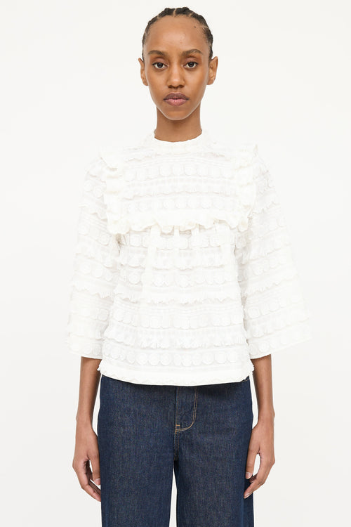 Smythe Appliqué Embroidered Ruffle Top