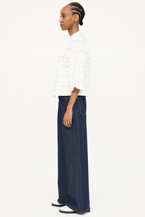 Smythe Appliqué Embroidered Ruffle Top