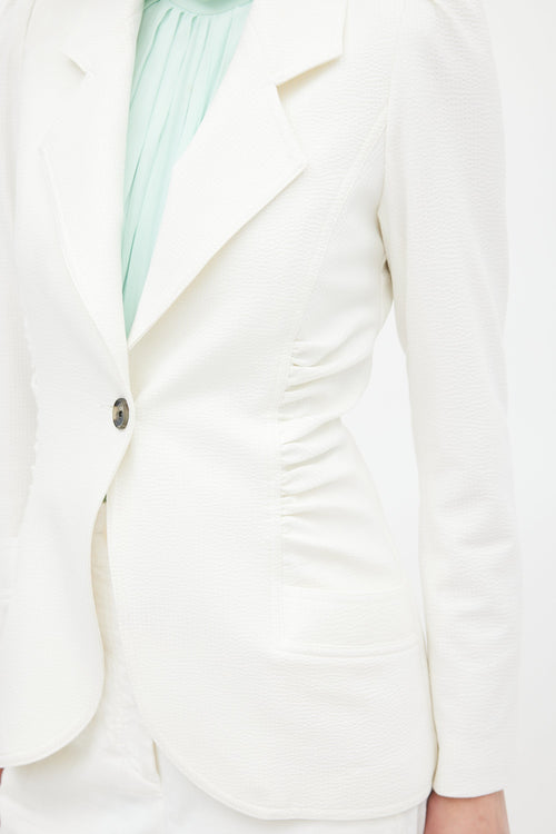 Smythe Seersucker Ruched Blazer