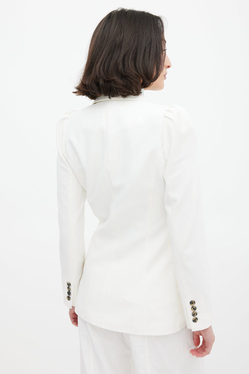Smythe Seersucker Ruched Blazer